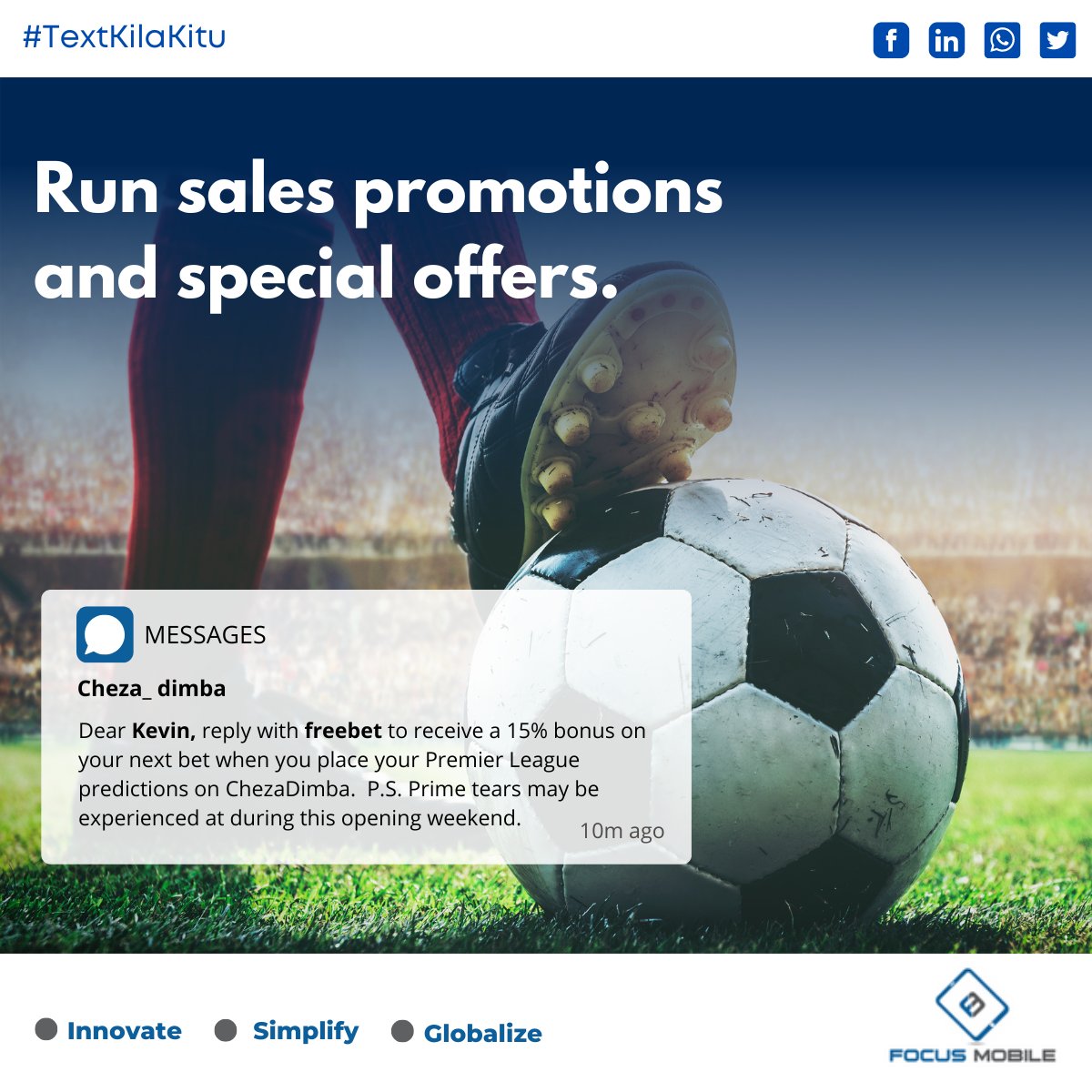 SMSLeopard's tweet image. Football season is finally here! Our Keyword service allows you to receive customer replies & provide rewards through a #shortcode as they enjoy their favorite games. Check how #Shortcodes & Keywords work:zurl.co/KiUJ #SMSLeopard #betting #BulkSMS #ARSNFO #epl #PL