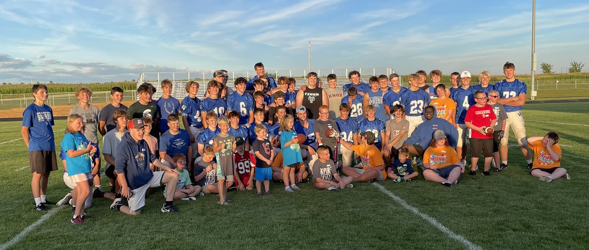 WrightstownFB's tweet photo. Great job Tigers FB in running the Inspire Camp this week! Fun for many!! #TigersPride #Inspire https://t.co/ZZNl4Swu9W