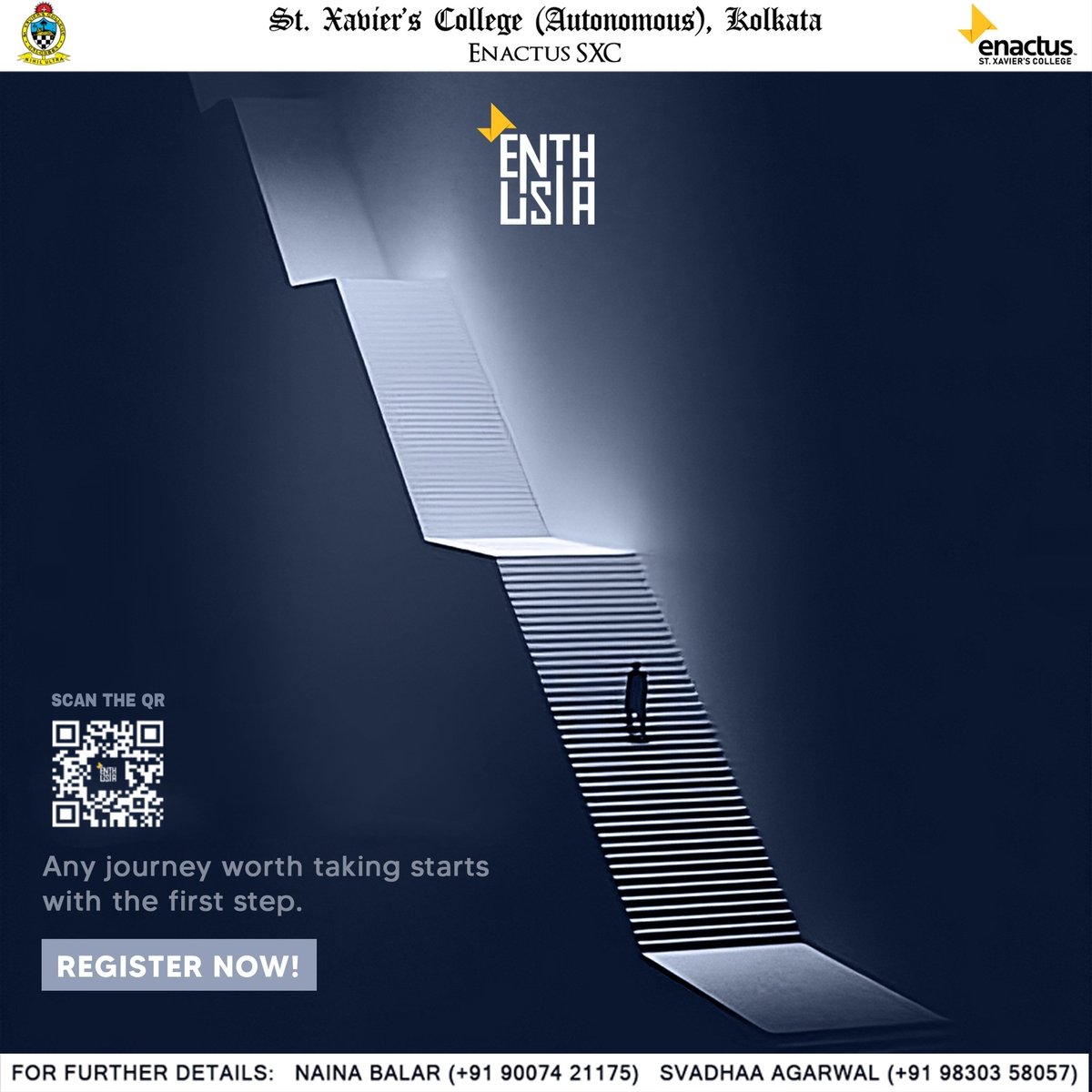 Enactus_sxc's tweet photo. The gateway to success awaits, but not for long. 

Time is fleeting, and so is your chance to compete in Enthusia’23. 

Register now!

Enactus SXC
Seeking Possibilities 
Taking Action 
Enabling Progress. https://t.co/I5KHAD2cvK