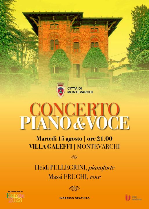 📷 Concerto "𝙋𝙄𝘼𝙉𝙊 &amp; 𝙑𝙊𝘾𝙀"  a 𝙑𝙞𝙡𝙡𝙖 𝙂𝙖𝙡𝙚𝙛𝙛𝙞 𝐦𝐚𝐫𝐭𝐞𝐝𝐢̀ 𝟏𝟓 𝐚𝐠𝐨𝐬𝐭𝐨 𝐨𝐫𝐞 𝟐𝟏.𝟎𝟎

📷 ingresso libero e gratuito

#estatemontevarchi