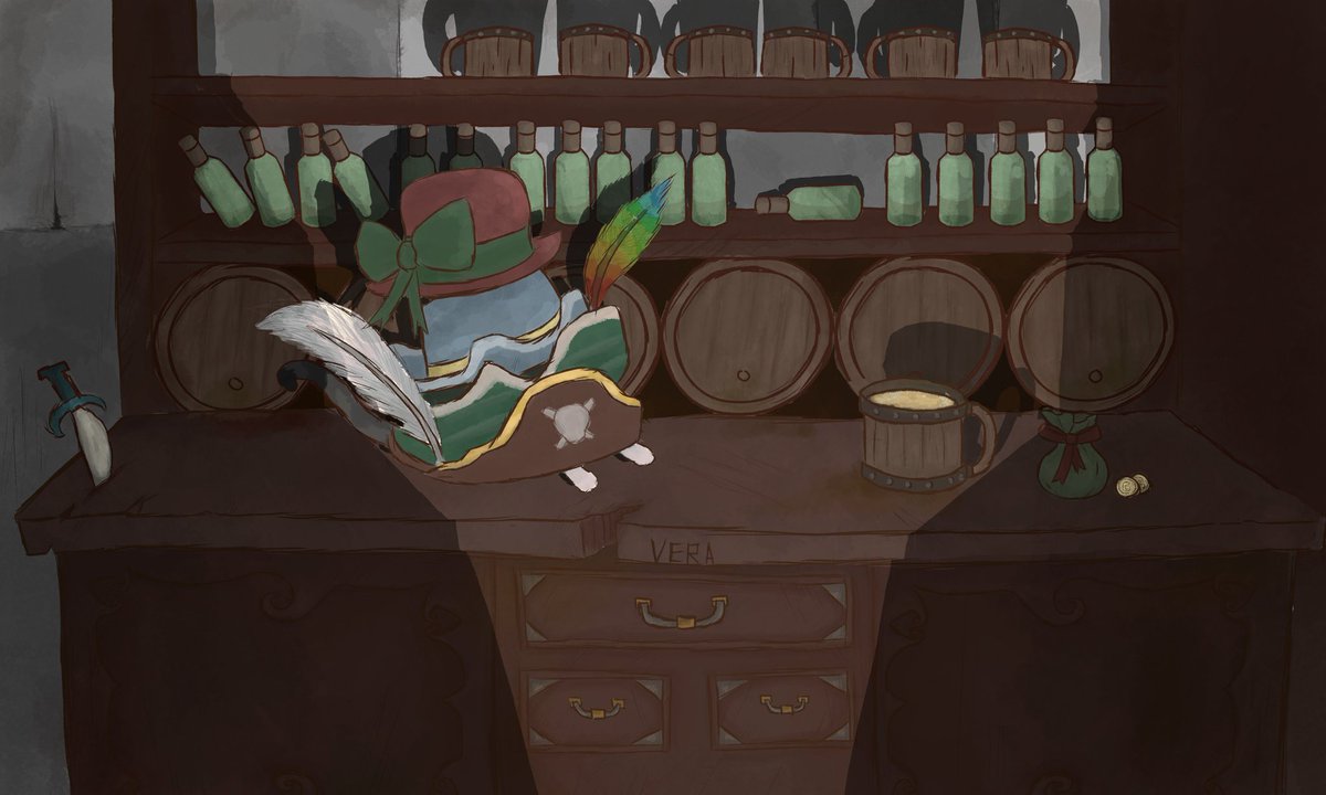 thetomato_soup's tweet image. Scar no! It's Jellie's spot 😔 
Kestrel bar!
Not: idk how to draw interior..

#kestrel #piratesmp #goodtimeswithscarfanart
#jellie