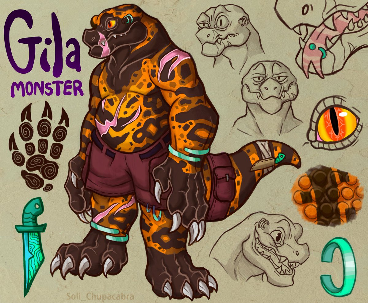 Gila Monster Character!  #reptile #gilamonster #anthroart