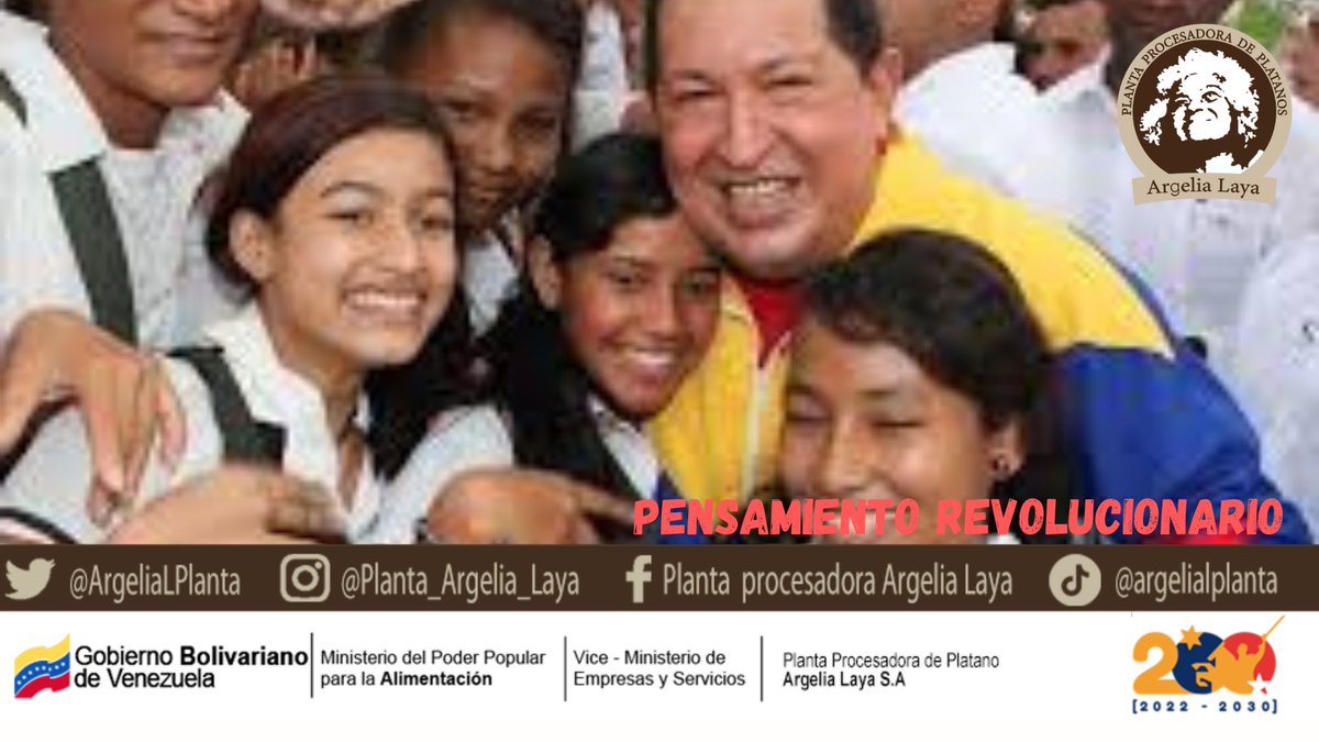 #12Ago| Pensamiento Revolucionario.
"invito a los jóvenes a que vayan apuntalando la Revolución y sigan trabajando la ideología, el proyecto nacional y profundizando el trabajo que deben hacer".
Aló Presidente N° 253
#JóvenesValientes