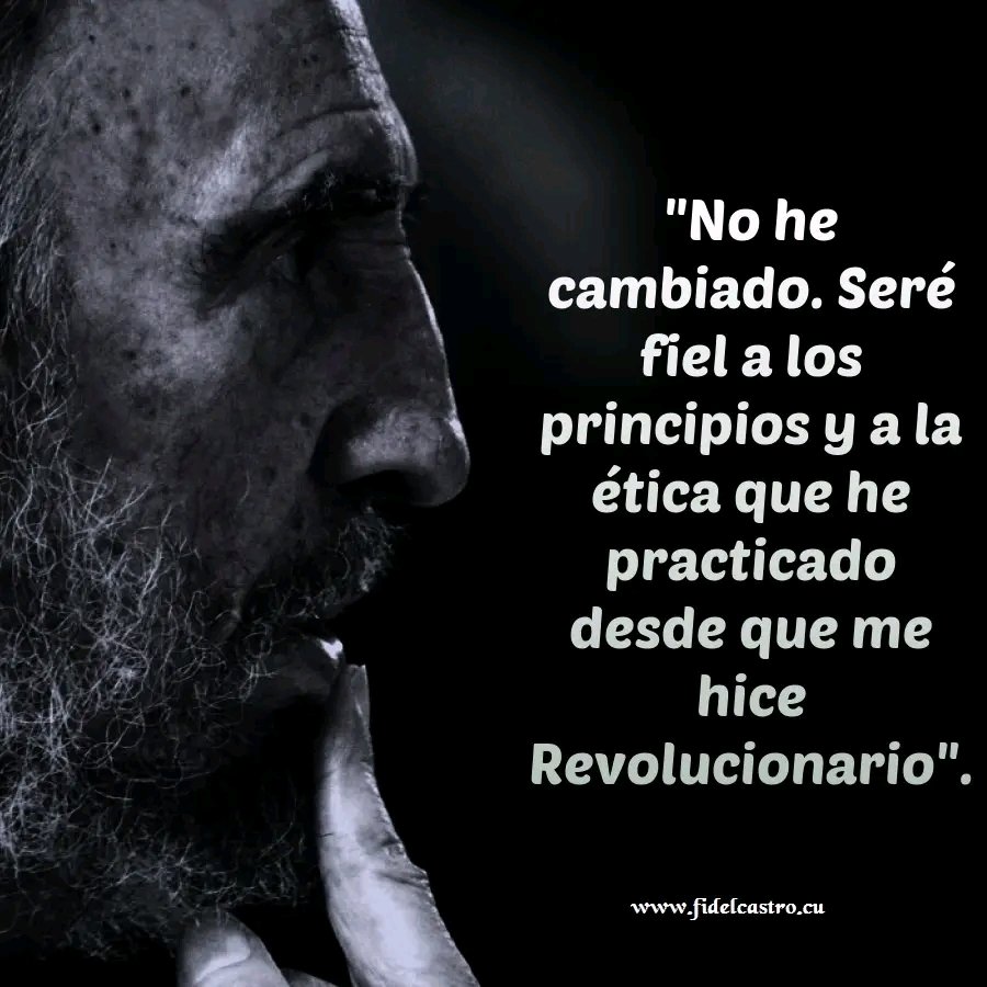 #AnapSanctiSpíritus. “No he cambiado. Seré fiel a los principios y a la ética que he practicado desde que me hice Revolucionario”. #AnapCuba #FidelPorSiempre #SanctiSpíritusEnMarcha <a href="/Eidy97661881/">ANAP ESPIRITUANA</a> <a href="/RafaelAnap/">Rafael Santiesteban Pozo</a> <a href="/DeivyPrezMartn1/">Deivy Pérez Martín</a> <a href="/DrRobertoMOjeda/">Dr. Roberto Morales Ojeda</a> <a href="/yau/">abc</a>