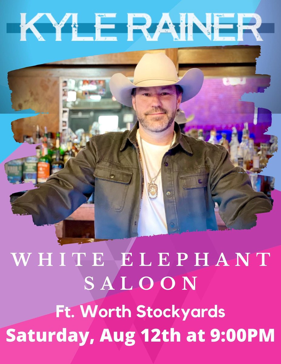 KyleRainerMusic's tweet photo. Looking for something to do tonight in #ftworth?  Come hang out with me and the boys at the White Elephant Saloon in the #stockyards!  It's gonna be one heck of a good time especially with @beardvet in the house! https://t.co/ICoNWaANes