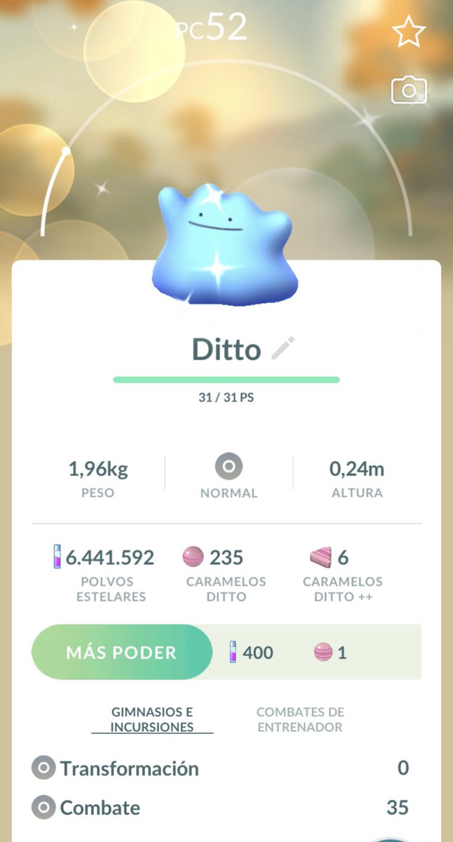 awistar1's tweet photo. ¡Sorpresa al abrir la app! Mi primer #ditto #shiny me lo ha capturado la #pokeballplusplus #pokemongo #pokemon https://t.co/9QfWLiqExs