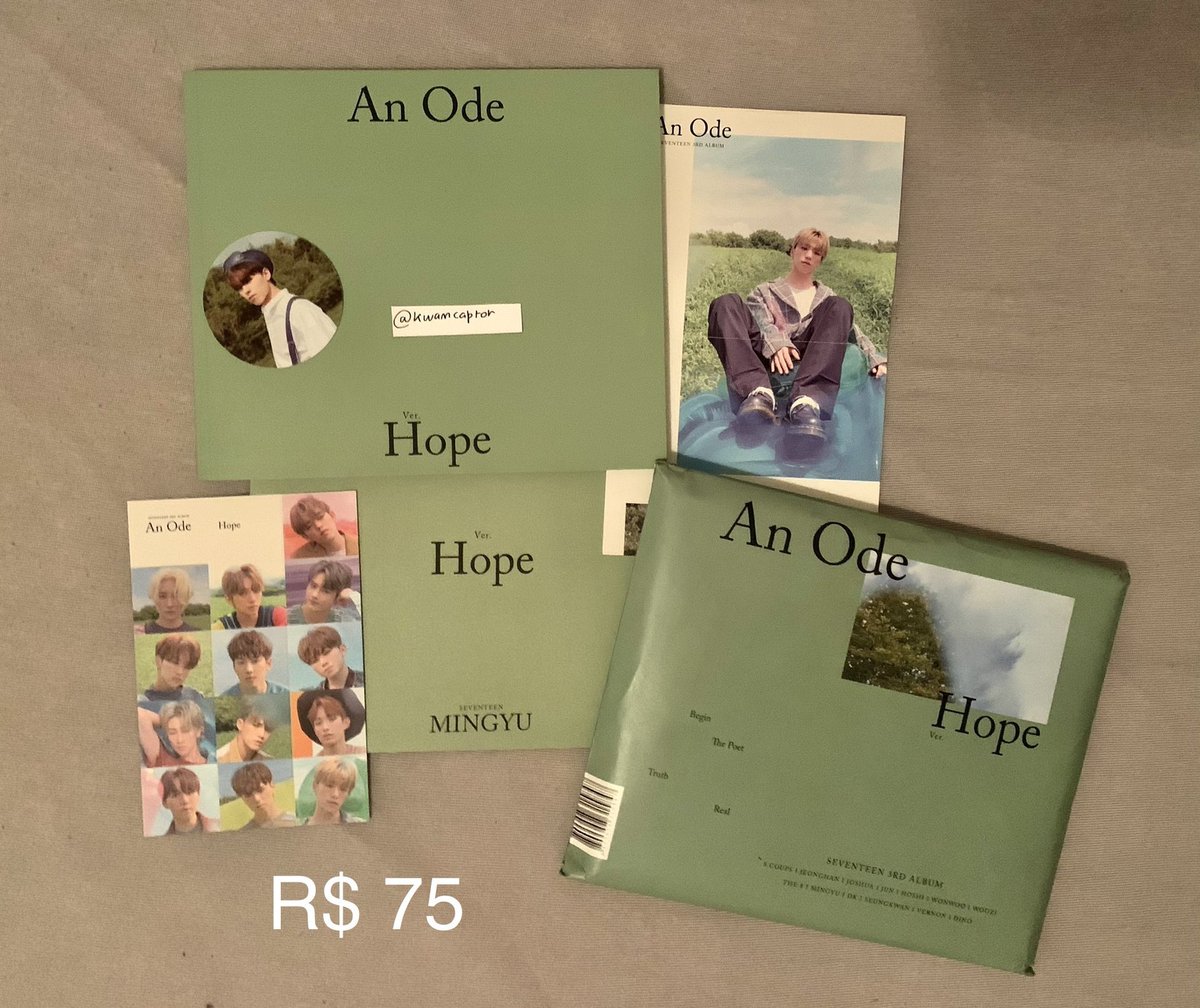 kwancaptor's tweet photo. VENDA ÁLBUNS SEVENTEEN

🤍 valores na foto + 10 de frete pela shopee
— fbs no fixado

• an ode amassado nas pontas, fts meio encardido etc. vídeos da condição geral no pv.
• cds nunca rodados, caneta do fts nunca usada.
• promoção pra quem levar mais de um! https://t.co/WaYOd44qgA