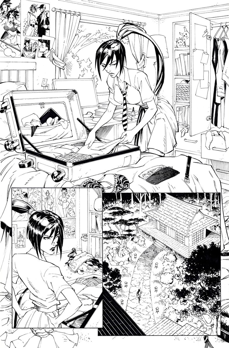 A fun page from Shadow Sentry: Origins!
Lines by @howtodrawcomics finishes n inks by me. A teenagers messy room is always fun! 😆

igg.me/at/shadowsentr…

#comics #comicsgate #indiecomics #crowdfundingcomics #cg #ironage #shadowsentry #inks #TwitterX