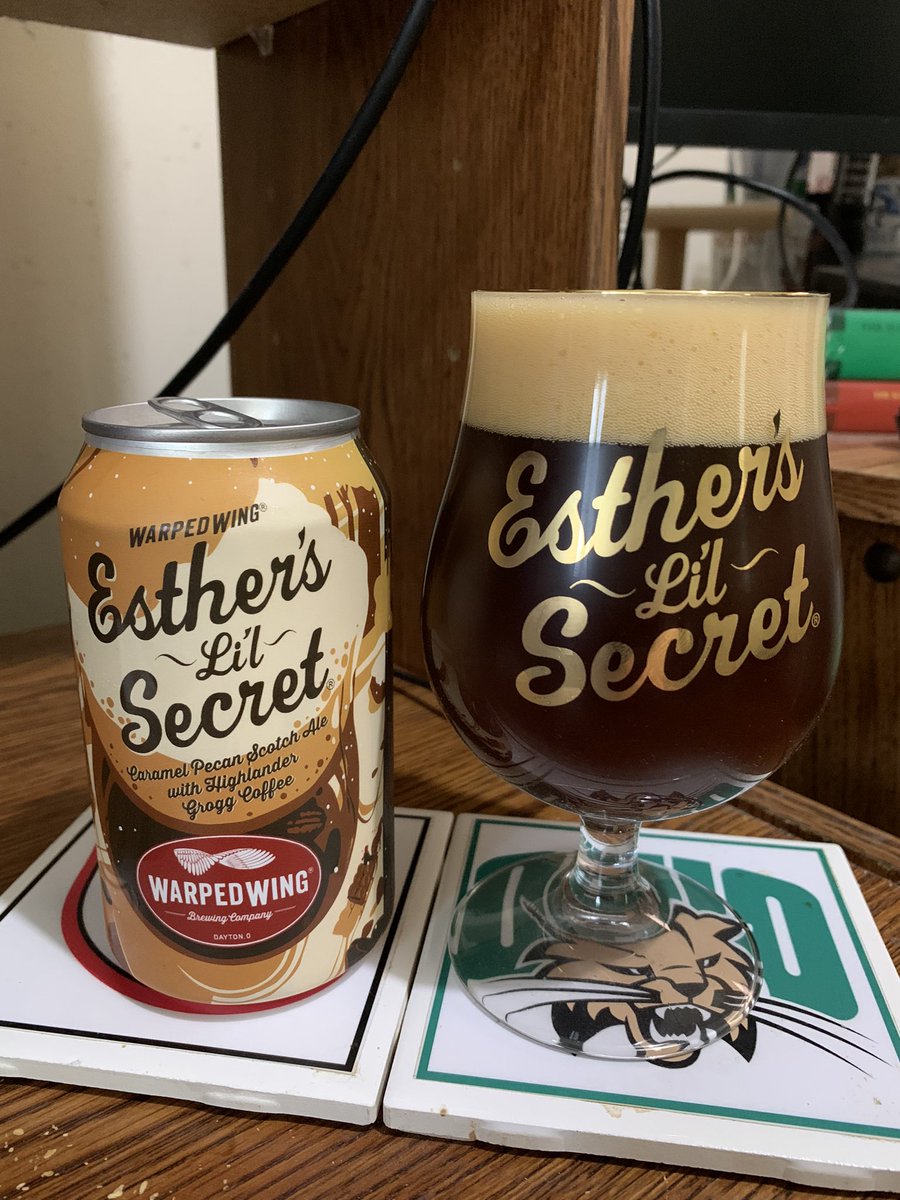 RealBMaxwell's tweet image. I know, not a stout but sticking with my #ohiocraftbeer &amp;amp; @WarpedWing 2022 Esther’s Li’l Secret Scotch Ale is still tasty 😃👍🍺 #CraftBeer #properglassware @ASFreed @zappafaye @JonMontag @BrewGuy_ @BayBeerReviews @ManvsAle @beerhunter74 @RJellyman @Senor_Greezy @ZombieWWZ