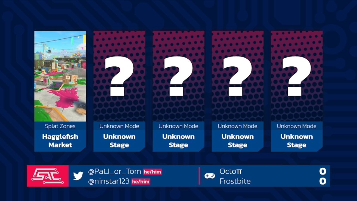 IPLSplatoon's tweet photo. 🔴 Immediately jumping into Winners Finals, we're now entering out counterpick phase.

@Octon_spl vs. @frostbite_spl! The action has been nonstop and nail biters have been had all around.

🎙️ We still have @PatJ_or_Tom &amp; @ninstar123 on the mic!

📺 https://t.co/7BVFnrNPpK

#SAC7 https://t.co/mX5699AmAD