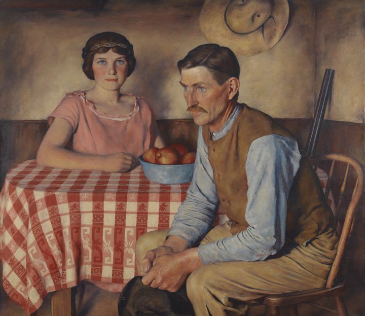 George Marvin and his daughter Edith. James Ormsbee Chapin, 1926. In the collection of @PAFAcademy.