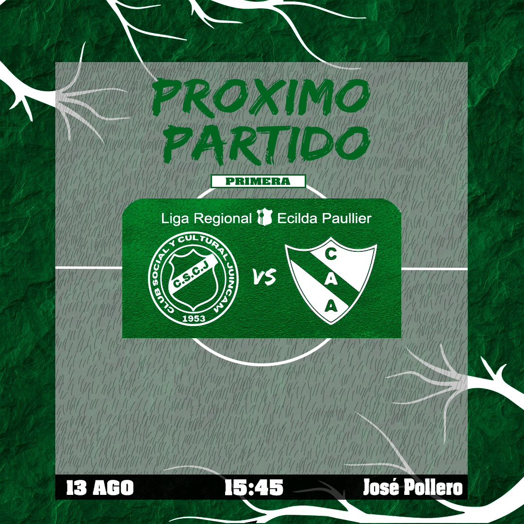 ClubJuincam's tweet photo. 𝗣𝗿𝗶𝗺𝗲𝗿𝗮 𝘆 𝗥𝗲𝘀𝗲𝗿𝘃𝗮

Torneo Apertura-10° Fecha-Serie B
🆚 @clubatleticoartigasoficial 
📆 Domingo 13 de Agosto
🕗 Primera: 15:45 hs
🕗 Reserva: 13:30 hs
🏟️ Complejo Deportivo José Pollero

#VamoElClub🤍💚 https://t.co/O3CVsxV9Ml