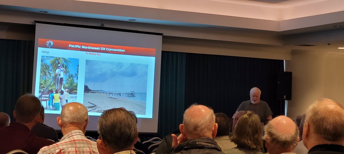 NYCARE_Wellness's tweet photo. Still the 1st presenter is sharing his DX Expedition experience. Here are a few of photos over the years. #PacificNWDXConvention #NewWestminster #AmateurRadio #HamRadio #ICOMcanada #ICOMamerica #ICOMworldwide https://t.co/AQEZIhH0WC