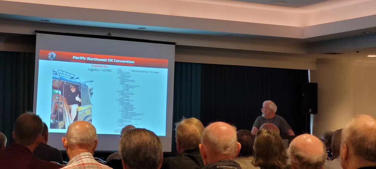 NYCARE_Wellness's tweet photo. Still the 1st presenter is sharing his DX Expedition experience. Here are a few of photos over the years. #PacificNWDXConvention #NewWestminster #AmateurRadio #HamRadio #ICOMcanada #ICOMamerica #ICOMworldwide https://t.co/AQEZIhH0WC