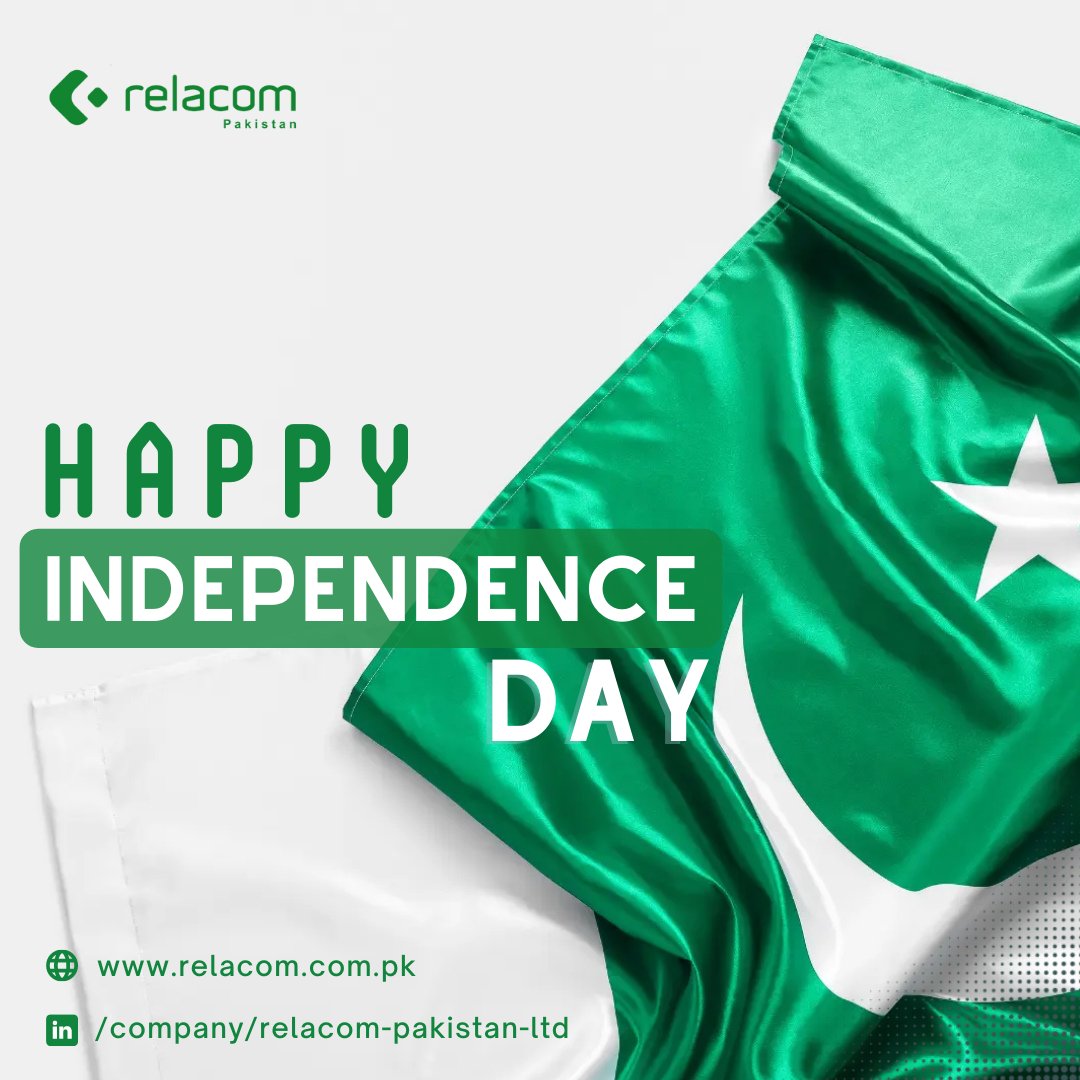 relacom's tweet photo. Cherishing the Colors of Freedom on Pakistan's Independence Day 🇵🇰
Let's Unite, Celebrate, and Embrace the Spirit of Patriotism!

#IndependenceDay #PakistanZindabad #14August #digitization #technology https://t.co/QdPrmNkzsv