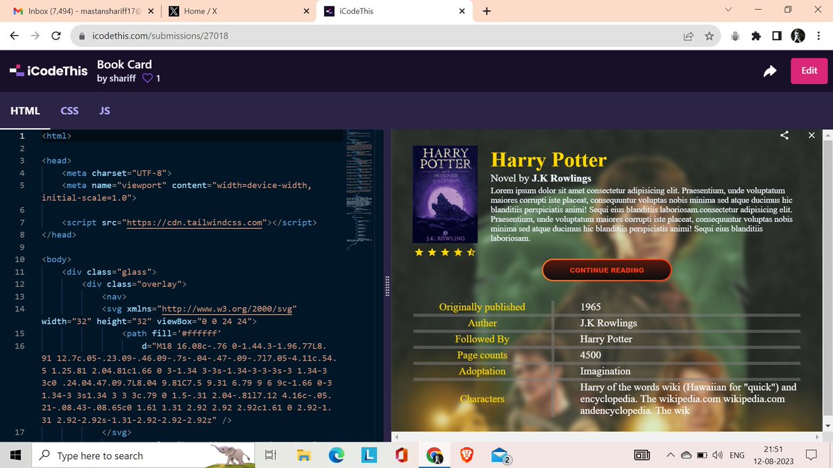 lonewolfthinks's tweet image. Completed today&apos;s book cover on @iCodeThis .
check it out here iCodeThis.com/submissions/27…
please follow me for more
#buildinpublic