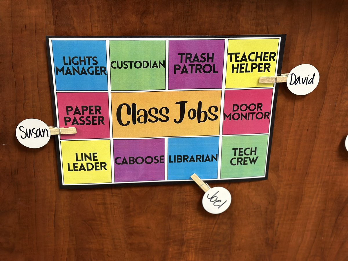 Want to reinforce responsibility with your students? Come to the lab and make this or any class job chart! FREE for any #teamBCSD staff 🎉 Open today, 8/12, 8am-4pm