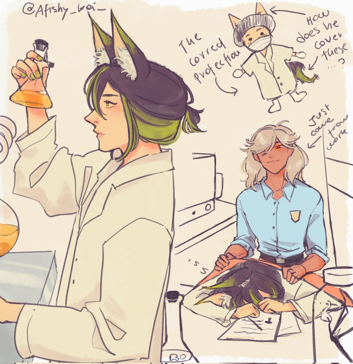 AFishy_Koi_'s tweet photo. Nari would definitely have his own lab #Cynonari https://t.co/WMCpvLz1LQ