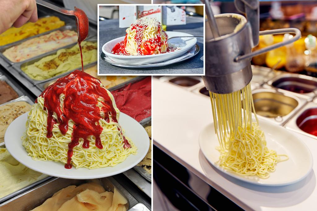 nypost's tweet image. Spaghetti sundae makes a comeback in Germany trib.al/1dwgGuF