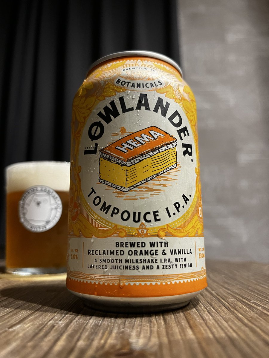 beer_telling's tweet photo. オランダのボタニカルビールを作る醸造所 #Lowlander の、Tompoule IPA。雑貨店HEMAとのコラボ!
オレンジアイシングの安い甘味とバニラ、IPAの適度な苦味。意外と悪くないんだよなー。この、駄菓子みたいな感じ。
#クラフトビール https://t.co/dc9zZR0QAv