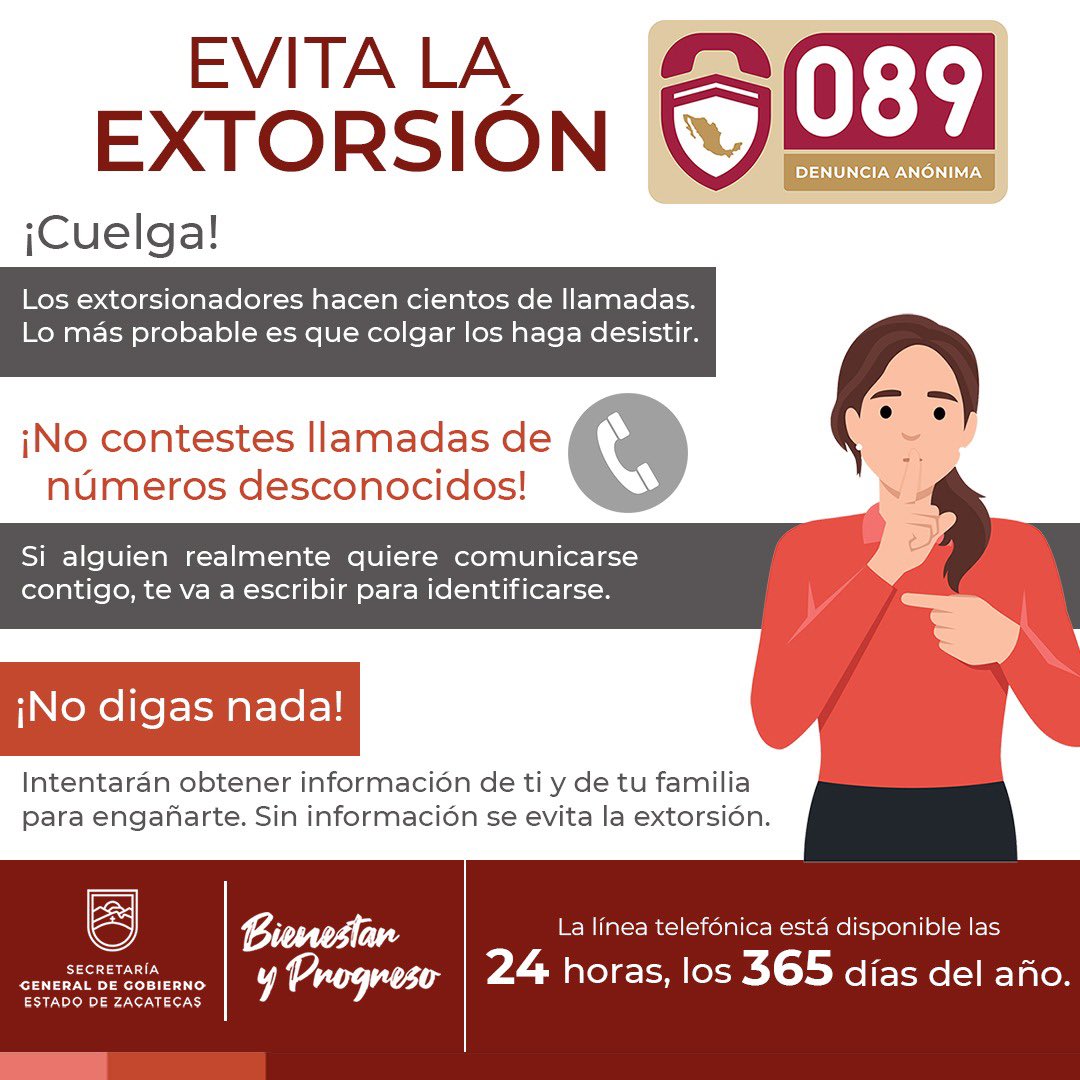 📌 | Evita ser víctima de extorsión ¡No contestes números que no conoces! 📞📵