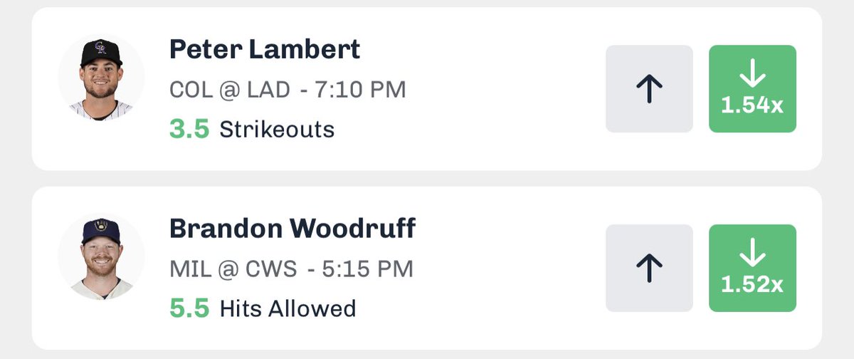 ZRob4444's tweet photo. Chalkboard Streaks! 🔥⚾️

Woodruff has a great matchup with great odds for this under! Absolute wagon of a play here! 

Lambert great odds along with a super tough matchup for him to rack up Ks.

Playing this on Chalkboard because you can’t get these props on PrizePicks and can’t play only these two in a slip together on Sleeper! 

Use code ZROB for a $300 deposit match⬇️⬇️

https://t.co/uYx595Sla4