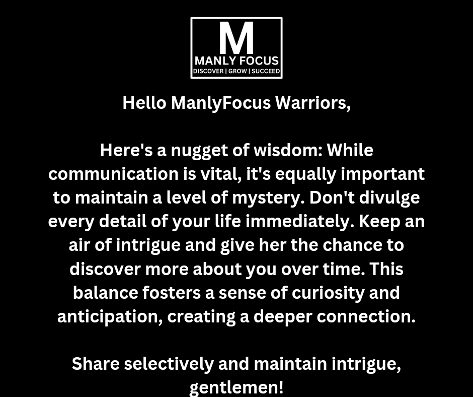 ManlyFocus's tweet image. #ManlyFocus #MaintainMystery #DeeperConnection