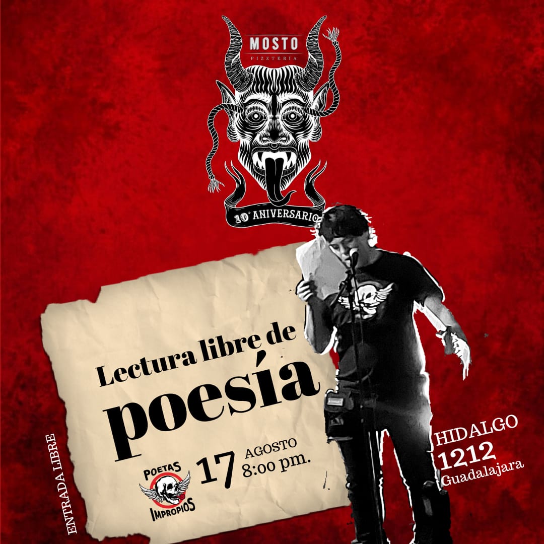poetasimpropios's tweet photo. Tenemos E.P.I. en puerta, este jueves 17 de agosto.

Nos unimos a la celebración de Mosto Piztería.

Buena comida, buena bebida y micrófono abierto para que compartan sus letras con nosotros.

Hidalgo 1212, Guadalajara, Jalisco.
México.

Si lo sientes #DíloConPoesía https://t.co/NomkT6URtN