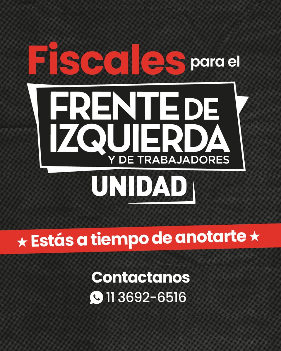 🗳️ Te sumás a fiscalizar? Te necesitamos para cuidar cada voto.
📲 Mandanos un mensaje y te anotamos! wa.me/+5491136926516