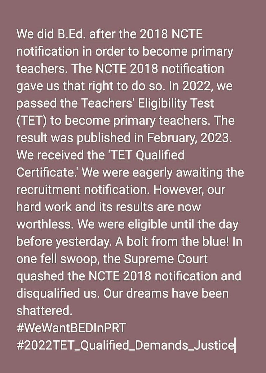 SumanMa87612909's tweet photo. #WeWantBEDInPRT
Please save us.
@PMOIndia
@dpradhanbjp
@MamataOfficial
@basu_bratya
@ncteDelhi
@MHRD
@ArvindKejriwal
@RahulGandhi https://t.co/y12daszIoy