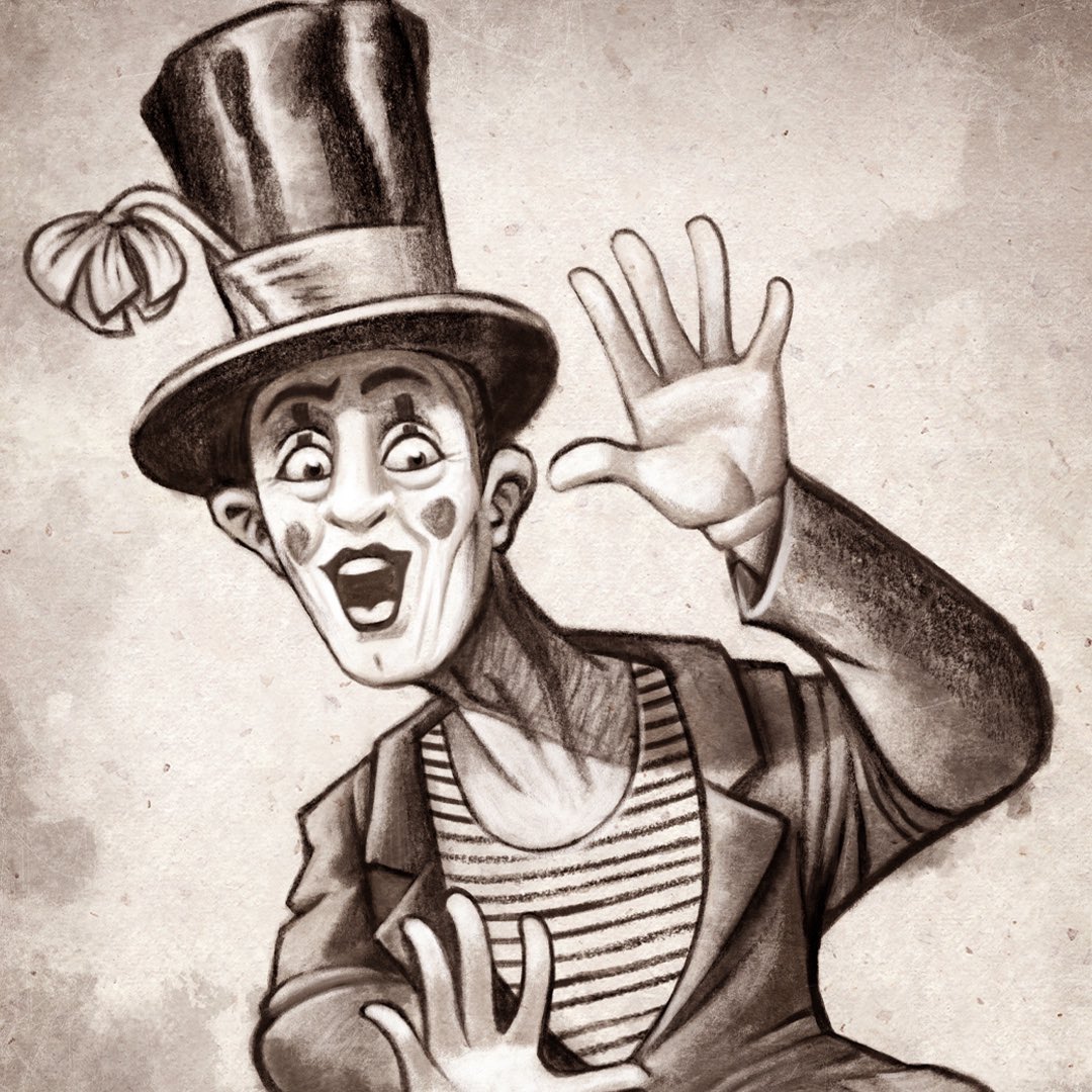 davidderamon's tweet photo. 🇫🇷 Street Mime Clown 🇫🇷
A new French character for the European souvenir posters and postcards edited by Folkolor 

#mime #clown #mimeclown #cat #chat #chatnoir #paris #france #montmatre #montmatreparis #europe #tattoo #affiche #poster #travelposter #vintageposter https://t.co/gIg0CEwjYo