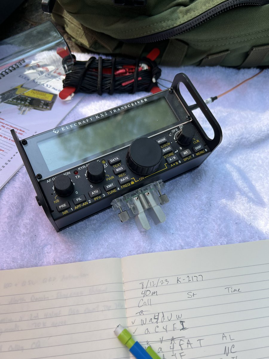tuftelndotnet's tweet photo. My first #CW #POTA activation is in the books. It went better than I hoped. #KX2 on 20 and 40 with a long wire. I should not have waited so long! Now to keep practicing. Thanks to all hunters and their patience! https://t.co/ncCNNIqgxw