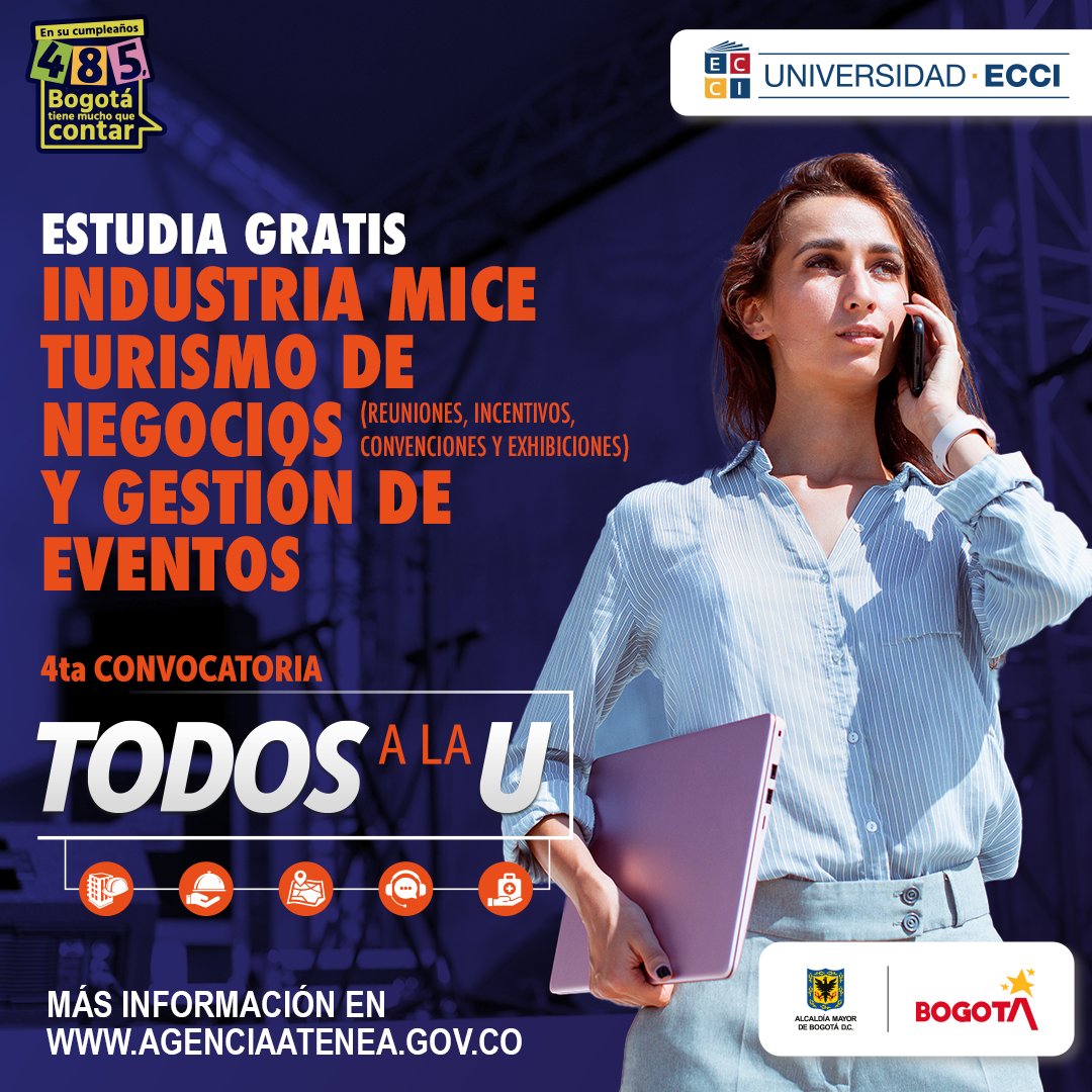 UniversidadECCI's tweet photo. 🚨Aprovecha esta nueva oportunidad de estudiar y mejorar tus habilidades para enfrentar el escenario laboral. Ya está disponible La 4ta. Convocatoria #TodosALaU

📲 https://t.co/DAij7vnKgF

Gracias al trabajo de @Bogota, @DesarrolloBta ,@Educacionbogota y @AteneaBogota https://t.co/p8T05sZzXq