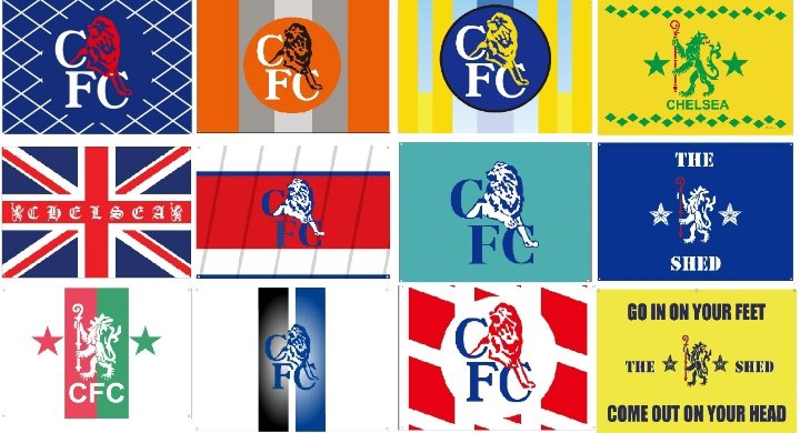 Tomorrow, in the Shed Lower, we will hand out flags to wave as the team walk out in conjunction with our display These flags replicate some of our most iconic kits We'll trial this for the first 3 games. if it looks good & if you like it, we will do more Designs by @brienwulff