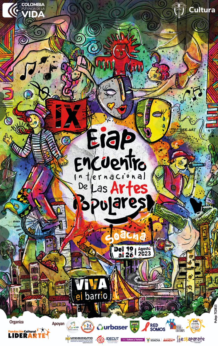 cartelurbano's tweet photo. • Soacha está listo para la IX edición del Encuentro Internacional de las Artes Soacha @EIAPSOACHA 2023 “Viva el barrio” iniciativa artística y de cultura viva comunitaria, que promueve la circulación y creación de procesos y espacios para el espectáculo de las artes escénicas. https://t.co/kJsFhn56GX
