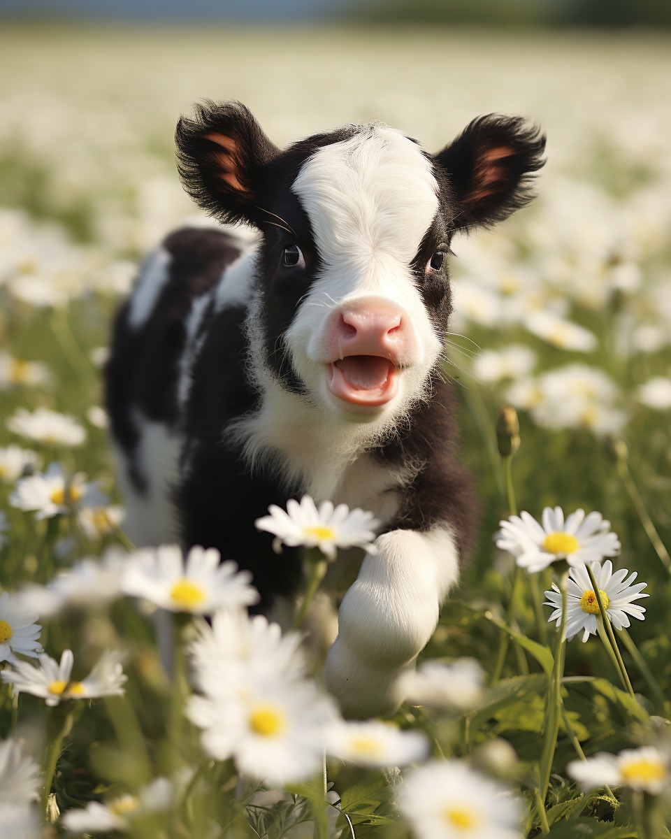 Why you should have a Cow on X: cute cow in flower garden photography   / X