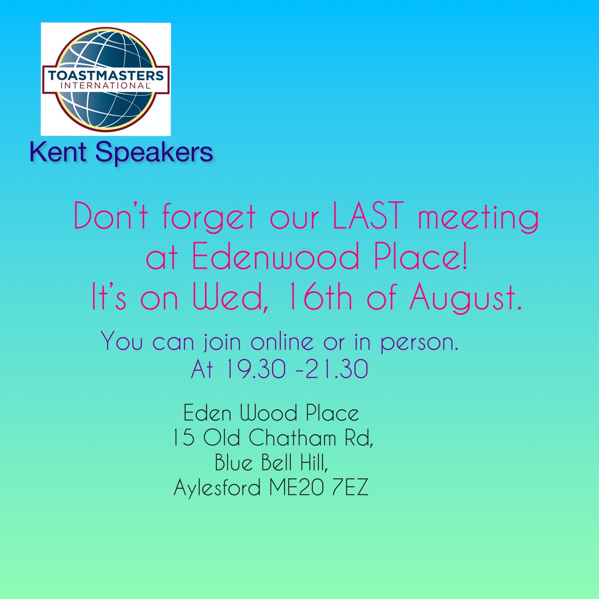 We would love for you to come and join our next meeting! Your time won't be squandered! Instead, you will acquire a fresh perspective on public speaking as a skill that can benefit your career and life.