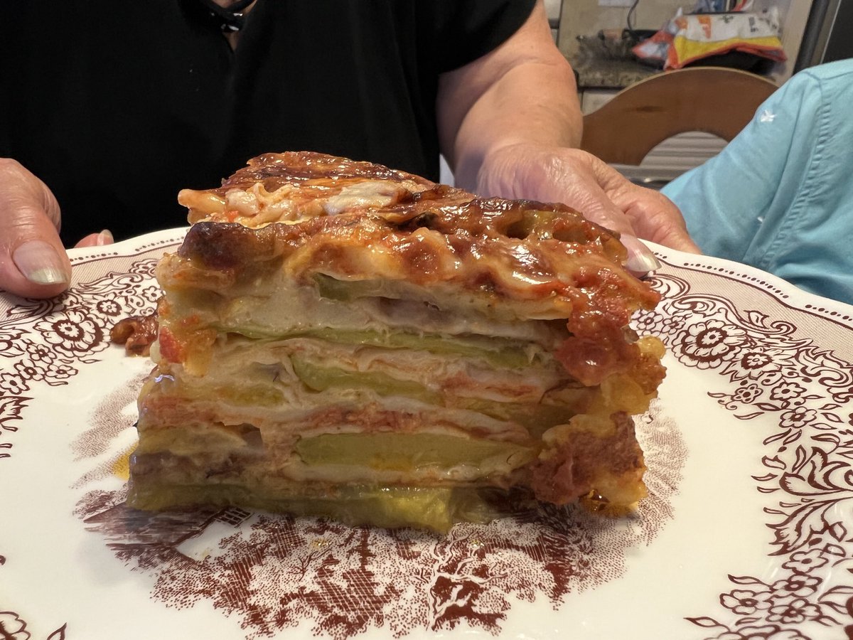 roccorossiTO's tweet photo. Amazing lunch at my Mom’s house with everything made from her garden including vegetarian lasagna made with strips of zucchini instead of pasta—-Amazing!!!! #YardToTable #UrbanFarming https://t.co/qySx7q8PEC