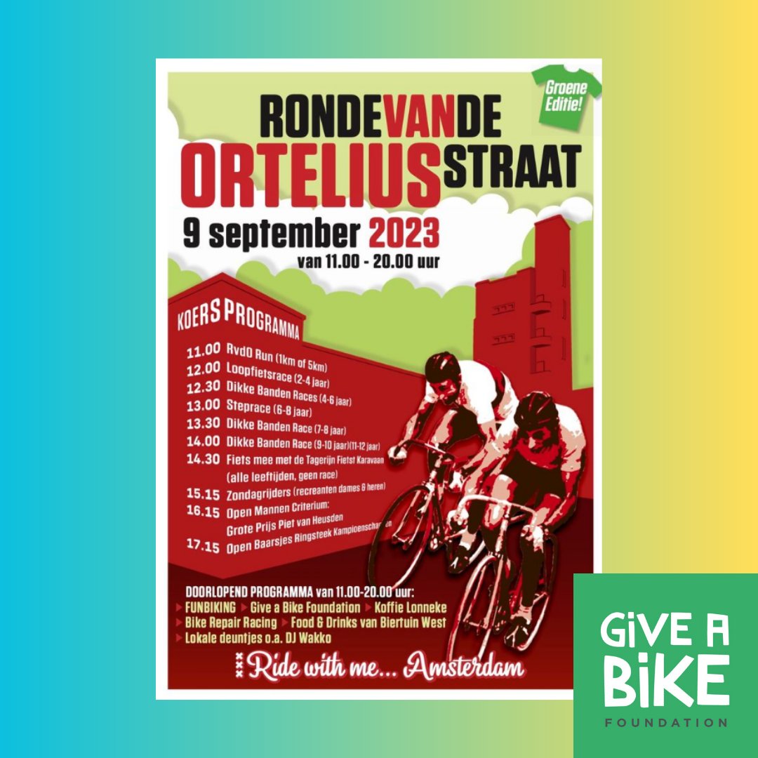 Give_Bikes's tweet photo. Neighborhood cycling races used to be very popular until the '50s in Amsterdam. Thankfully they are now making a comeback🔥! Join us on Sept. 9th 📆in the Ronde van de Orteliusstraat to celebrate neighborhood cycle racing in creative ways 👉 https://t.co/PBBREB52DH https://t.co/pTRpQLslHi