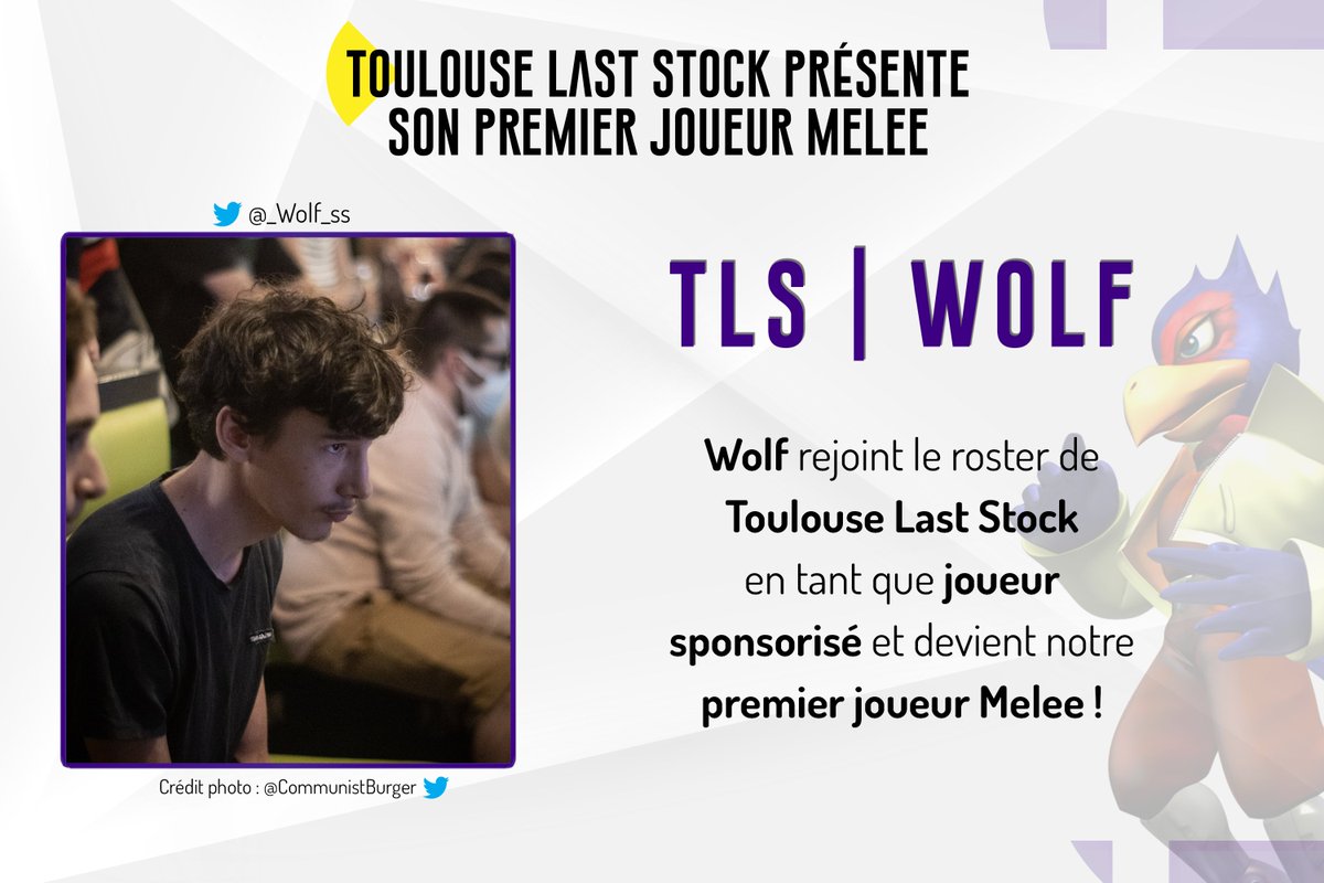 Comme vous avez pu le voir sur le stream Melee de l'Ultimate Wanted 5 par la <a href="/KAPA_team/">KAPA</a>, nous accueillons <a href="/_Wolf_ss/">Wolf</a> chez TLS en tant que 1er joueur sponso Melee !

Faites du bruit pour TLS | Wolf !!!