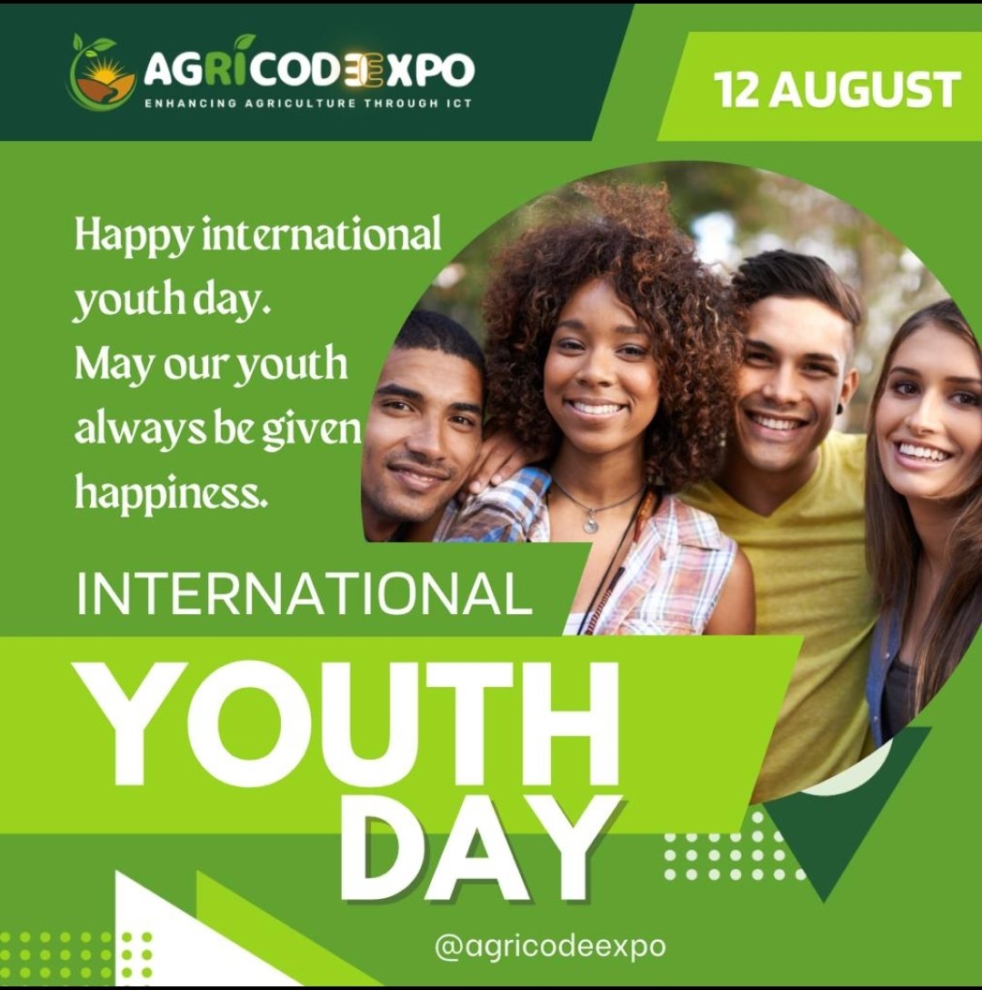 AgriCodeExpoRDC's tweet photo. On this day for International Youth Day, AgriCodeExpo RDC joins all the world's youth to celebrate this day for them. youth is strength.Let's cultivate peace and advocate for the empowerment of women through agriculture
@Agricodeex23386  
@agricodeexpo @suzy_tresor https://t.co/P9CjYxQOtH
