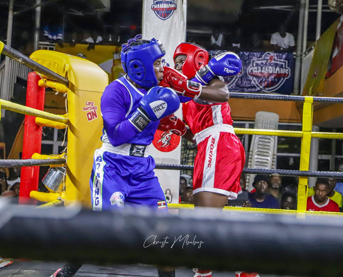 UBCL_Boxing's tweet photo. #UBCL Week 8 || Special Edition ➡️ Uganda Bombers Welter 66Kgs #AFBC2023 Bronze Medalist 🔴Nakalema Emily wins 5:0 unanimous against Silver Medalist 🔵Namutebi Erina https://t.co/VLppk24nTz