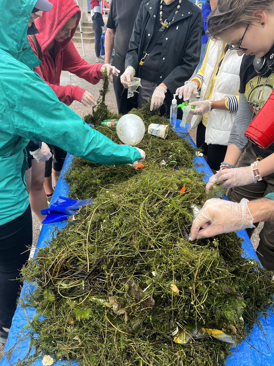 TOPortAuthority's tweet photo. Today’s public Trash Trap Dive might have ended early due to weather but with the help of @UofTTrashTeam researchers #FightingFloatablesTO partners and the community, we still collected and characterized large and small #plasticpollution from #trashtraps along Toronto’s Harbour, including @PortsToronto’s Seabins. #LastStopTheOcean