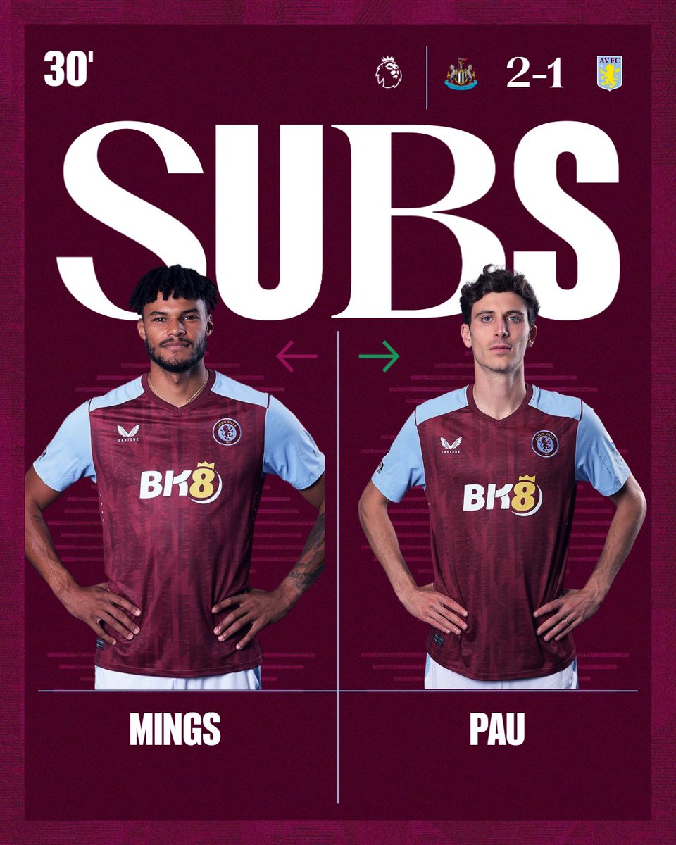 Tyrone Mings has suffered an injury and Pau Torres is on for his debut. 

Speedy recovery, <a href="/TyroneMings/">Tyrone Mings</a>. 🙏