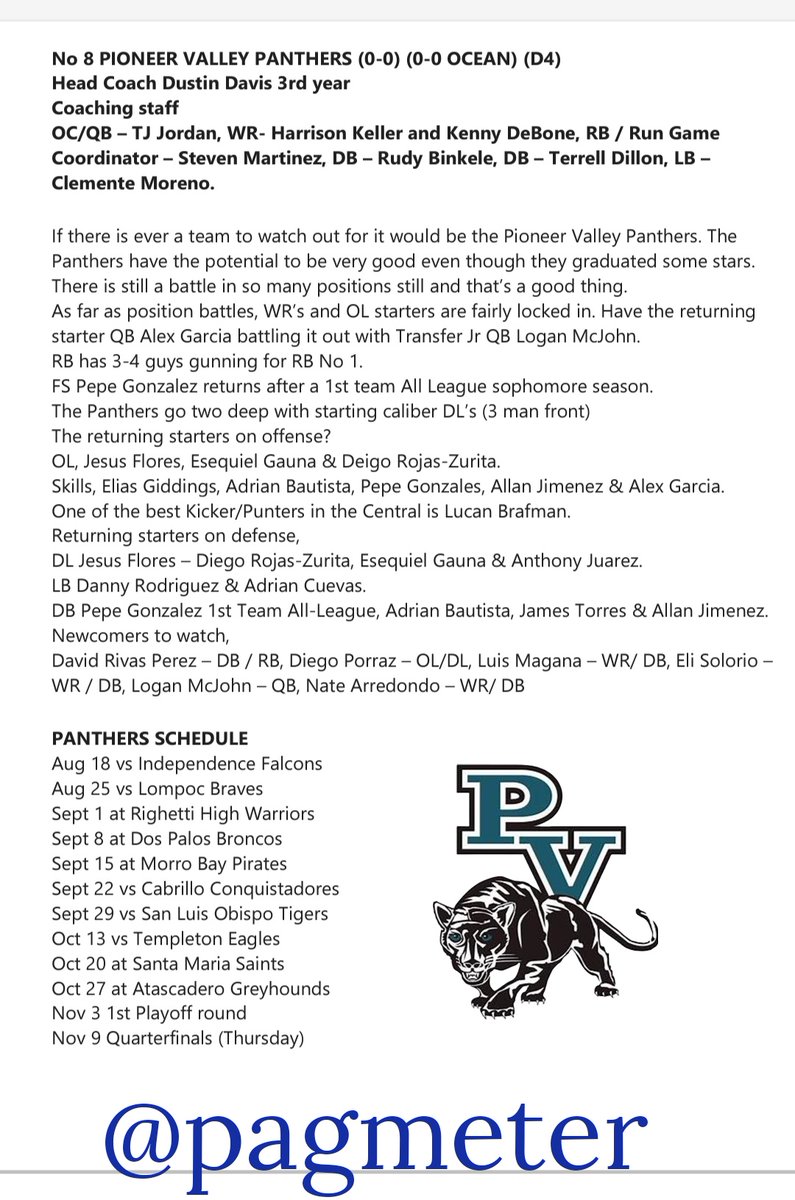 👀 Don't sleep on the PVHS Panthers - Season incoming #WhyNotPV #pantherszn @PAGMETER