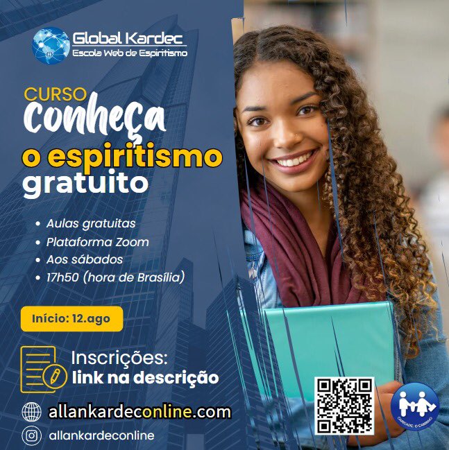 cerv_espirita's tweet photo. 🔵 Olá! 
📍 Vem aí o *Curso de noções básicas sobre o espiritismo*.
📍 Aulas aos sábados (17h50) – hora de Brasília
📆 Início: 12/ago
Curso Semestral, online e gratuito.
😃 *Participe!*
Link para inscrição: https://t.co/N4NqJNMhoK https://t.co/9QO6AiCF1I