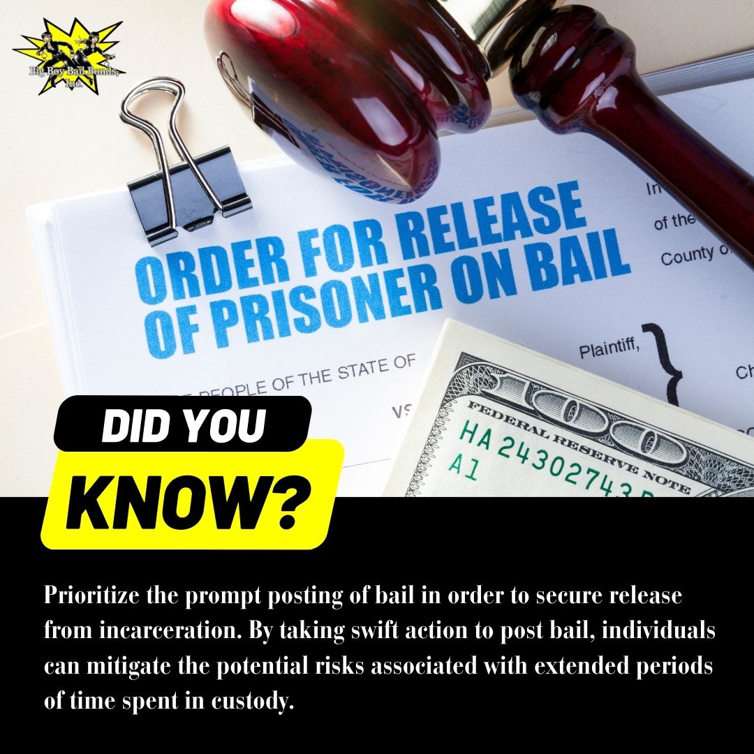 BigBoyBailBonds's tweet image. 🔓📜 DID YOU KNOW? Prioritize prompt bail posting for a swift release from incarceration. Taking action can reduce risks tied to extended custody. Discover more at bbbail.com.
.
.
#BailPosting #SwiftRelease #MitigateRisks #IncarcerationFacts #CustodyInsights