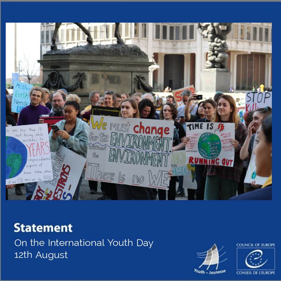 Today on #InternationalYouthDay we celebrate youth workers and organisations emphasising importance of #greenskills and #empowerment of young people to practice their green skills to contribute to #climateaction 🌿 Read the full statement here: coe.int/en/web/youth/-…