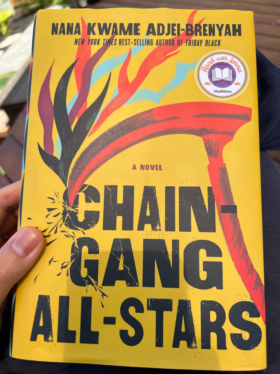 I absolutely adored CHAIN-GANG ALL-STARS, by Nana Kwame Adjei-Brenyah. A devastating satire about the US carceral state taken to its logical conclusion: televised gladiatorial combat. A profound love story about finding hope & dignity amid oppression. bookshop.org/p/books/chain-…