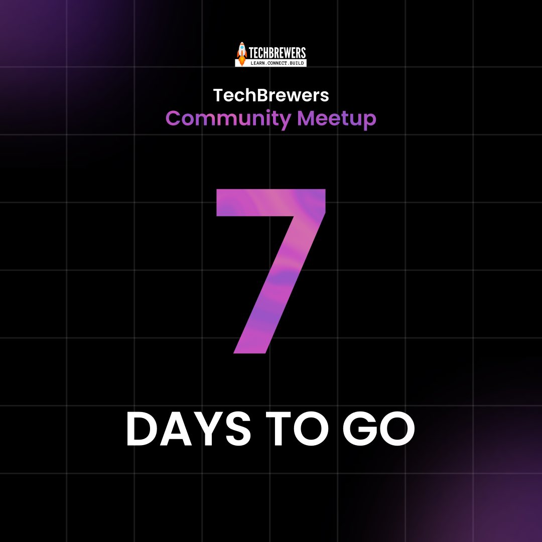 TechThrusters's tweet photo. ๐ Exciting times ahead! Just 7 days left until the TechBrewers Community Meetup! Get ready to dive into the latest tech trends and connect with fellow enthusiasts. See you there! ๐ค๐
#TechBrewers #Learn #Connect #Build #TechBrewersMeetup https://t.co/PxxGrouc9U